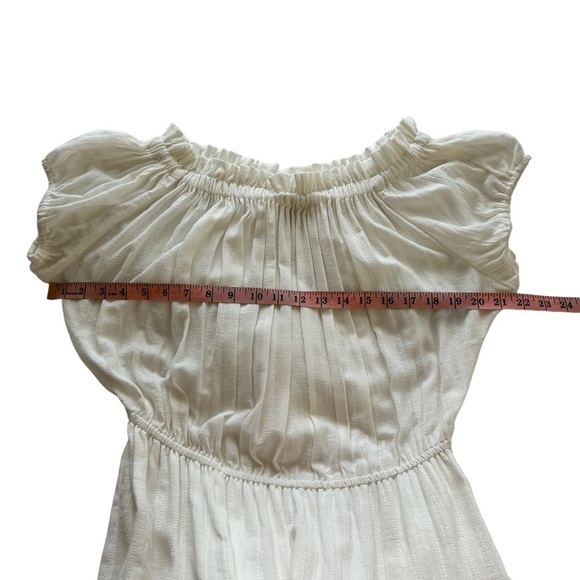 NWT NSF Niara Sz L Women's Short Sleeve Peasant Dress in White - Picture 13 of 16